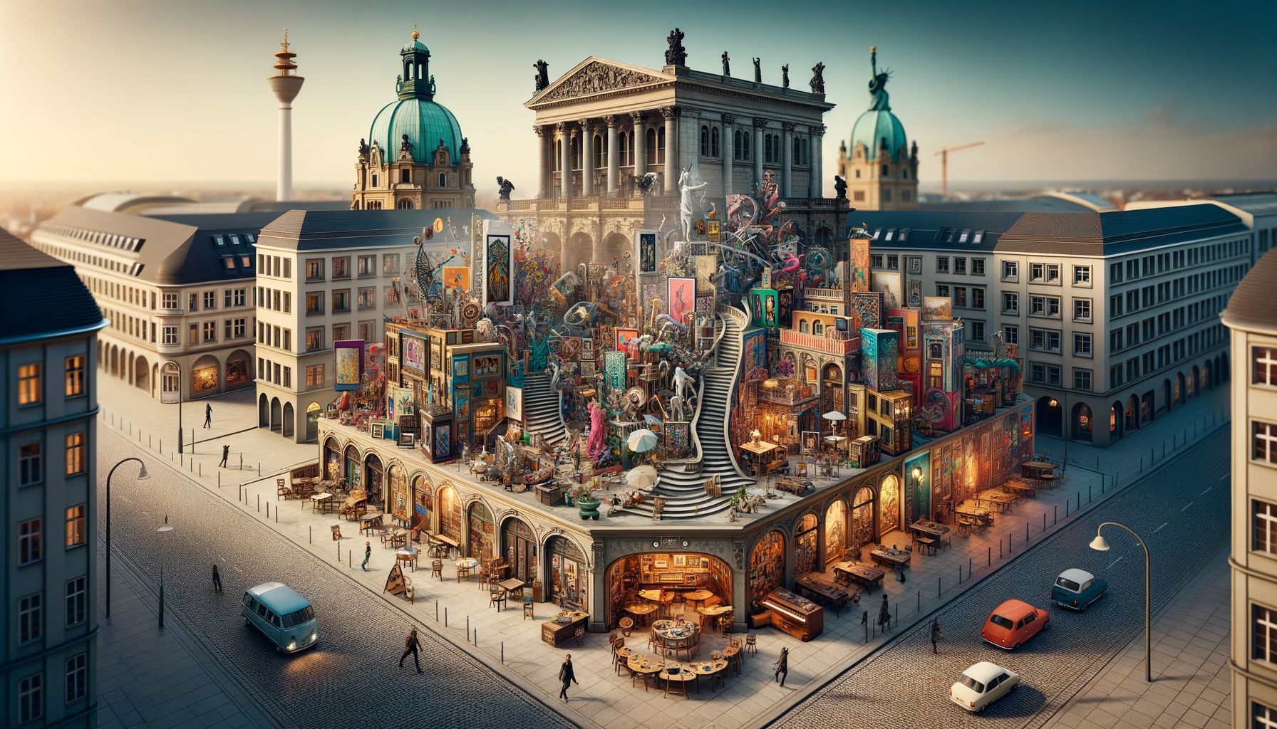 Galerien, Straßenkunst, Ateliers und Architektur